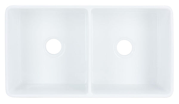 Safavieh Farmhouse Double Bowl Kitchen Sink,33X18In Ceramic BSK6292D White