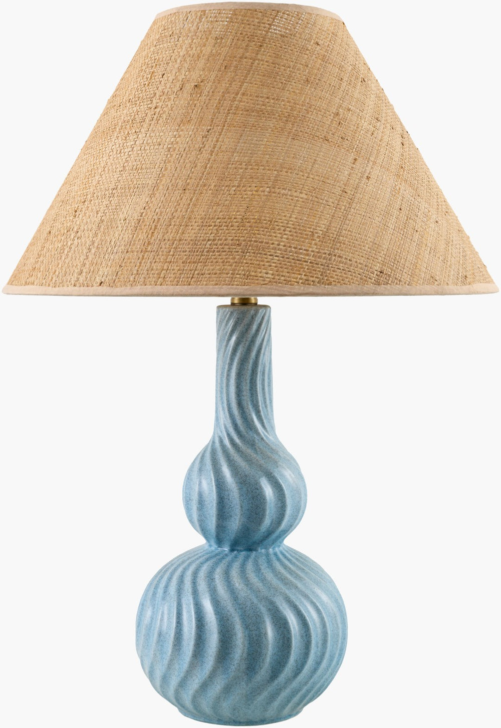 Surya Baska Coastal Traditional Accent Table Lamp with Felt Metal and Polyester Layered Texture BSKA-002