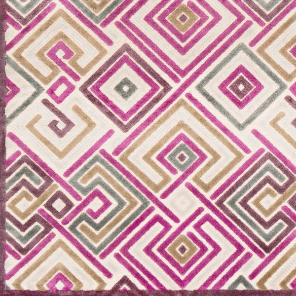 Livabliss Basilica Machine Woven Chenille Viscose Accent Rug Soft Lustrous Entryway Bath Mat Magenta, Wheat 8'8" x 11'11" BSL7230-8812