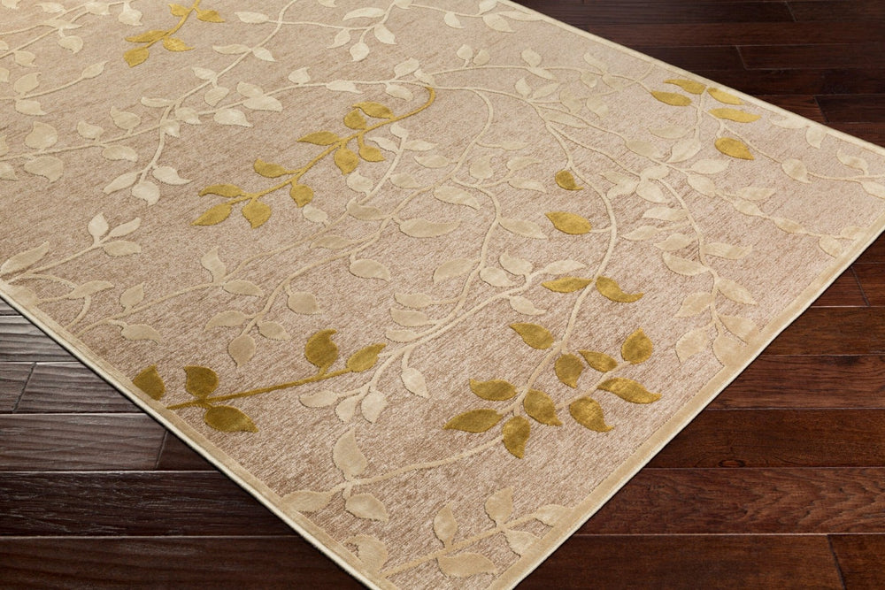 Livabliss Basilica Machine Woven Chenille Accent Rug Low Pile Modern Texture for Entryways Beige, Mustard 8'8" x 11'11" BSL7235-8812