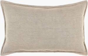 Surya Branson 14"L X 22"W Rustic Leather & Cotton Lumbar Pillow - Stylish Comfort For Your Home Decor Medium Gray Cotton,Leather,Cotton Bsn001-2214d