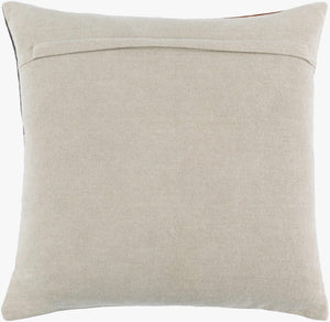 Surya Branson 18"L X 18"W Rustic Industrial Accent Pillow With Leather Detail - Chic Home Decor Must-have! Dark Brown Cotton,Leather,Cotton Bsn002-1818