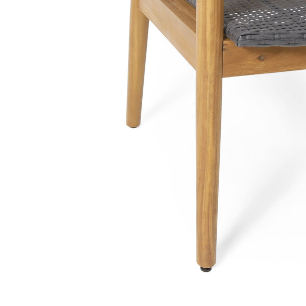 English Elm Christopher Knight Home® - BRYAN Teak Loveseat with Acacia Wood Frame and Wicker Seating, Transitional Outdoor Comfort 51" 73994.00GRY