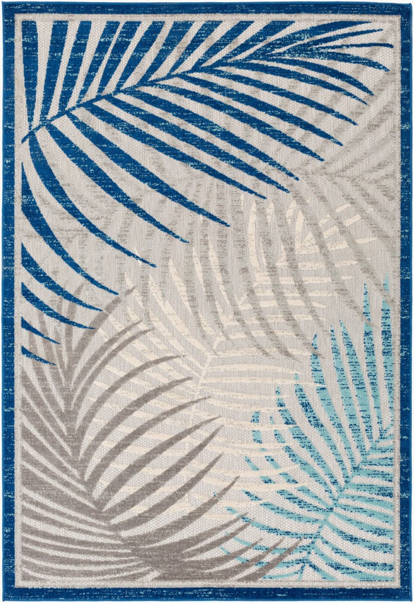 Livabliss Big Sur Tropical Coastal Polypropylene Accent Rug for Entryways and High Traffic Spaces Blue, Aqua 2' x 2'11" BSR2312-23