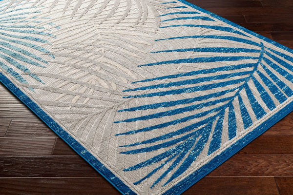 Livabliss Big Sur Tropical Coastal Polypropylene Accent Rug for Entryways and High Traffic Spaces Blue, Aqua 2' x 2'11" BSR2312-23