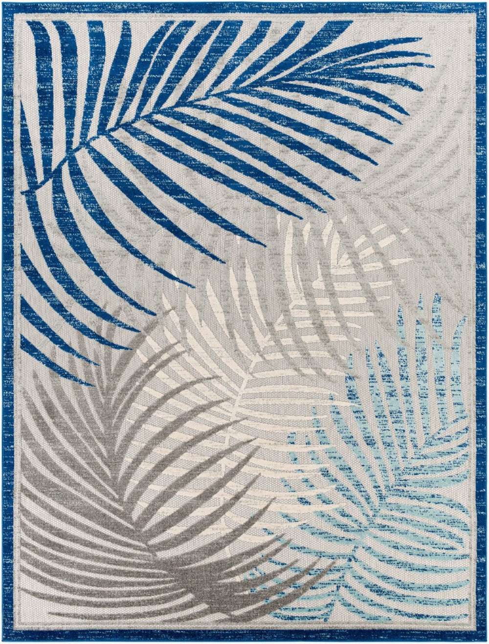 Livabliss Big Sur Tropical Coastal Polypropylene Accent Rug for Entryways and High Traffic Spaces Blue, Aqua 7'10" x 10'2" BSR2312-710103