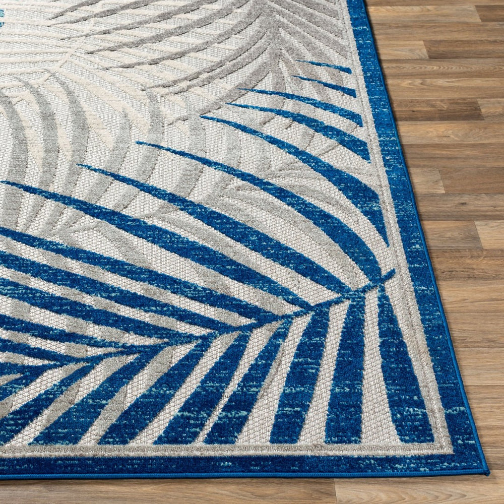 Livabliss Big Sur Tropical Coastal Polypropylene Accent Rug for Entryways and High Traffic Spaces Blue, Aqua 7'10" x 10'2" BSR2312-710103