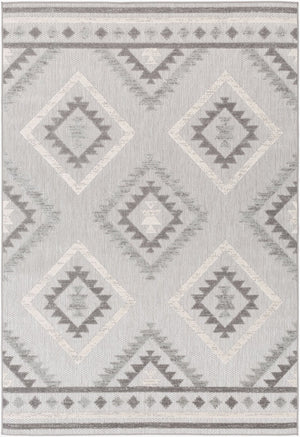 Livabliss Big Sur Moroccan Geometric Polypropylene Indoor Outdoor Accent Rug for Patio Entryway Charcoal, Mediu 7'10" x 10'2" BSR2313-710103