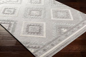 Livabliss Big Sur Moroccan Geometric Polypropylene Indoor Outdoor Accent Rug for Patio Entryway Charcoal, Mediu 7'10" x 10'2" BSR2313-710103