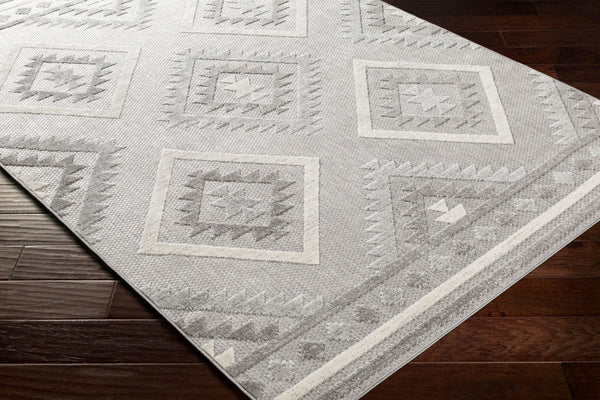 Livabliss Big Sur Moroccan Geometric Polypropylene Indoor Outdoor Accent Rug for Patio Entryway Charcoal, Mediu 7'10" x 10'2" BSR2313-710103