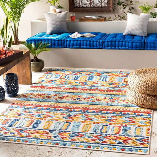 Livabliss Big Sur Moroccan Global Polypropylene Area Rug Geometric Pattern Indoor Outdoor Living BSR2314-5373