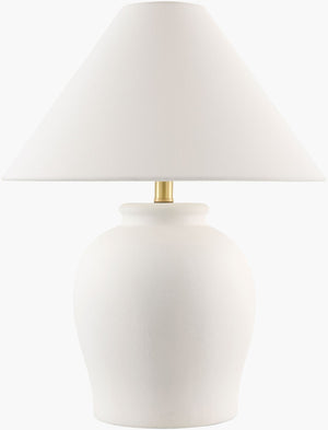 Livabliss Besson Ceramic Arts and Crafts Table Lamp with Linen Shade for Bedroom Living Room BSS-003