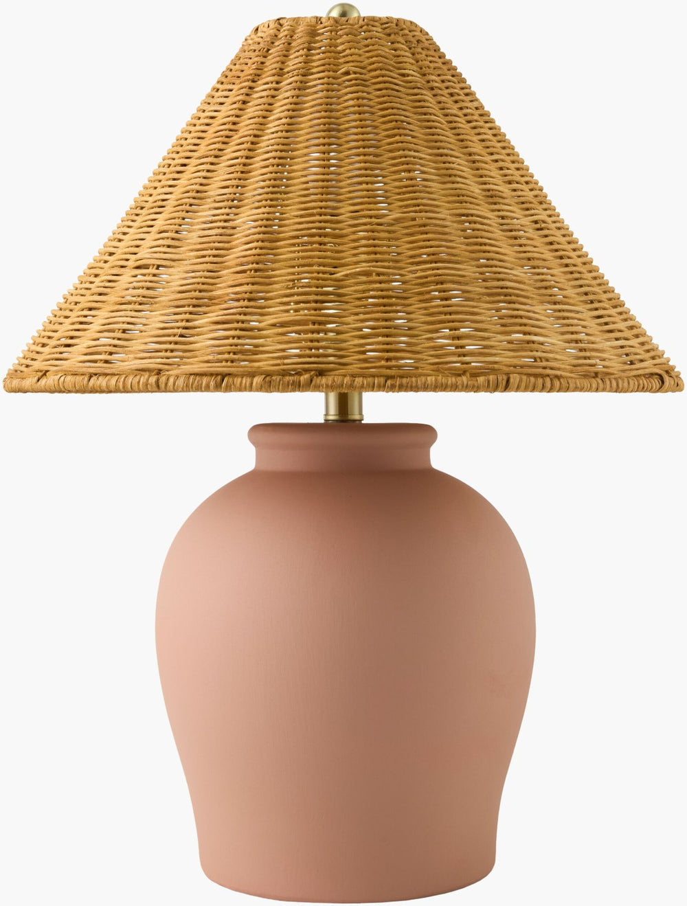 Livabliss Besson Ceramic and Rattan Table Lamp Arts Crafts Style Warm Ambient Glow for Living Rooms BSS-014