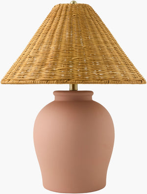 Livabliss Besson Ceramic and Rattan Table Lamp Arts Crafts Style Warm Ambient Glow for Living Rooms BSS-014