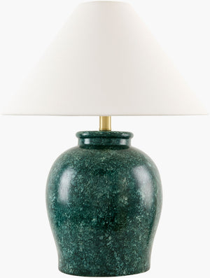 Livabliss Besson Ceramic Arts and Crafts Table Lamp with Linen Shade for Ambient Living Room Glow BSS-015