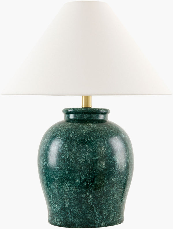 Livabliss Besson Ceramic Arts and Crafts Table Lamp with Linen Shade for Ambient Living Room Glow BSS-015