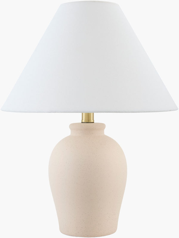 Livabliss Besson Ceramic Arts and Crafts Table Lamp with Linen Shade for Bedside Accent BSS-021