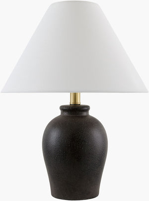 Livabliss Besson Ceramic Arts and Crafts Table Lamp with Linen Shade for Bedroom Ambiance BSS-024