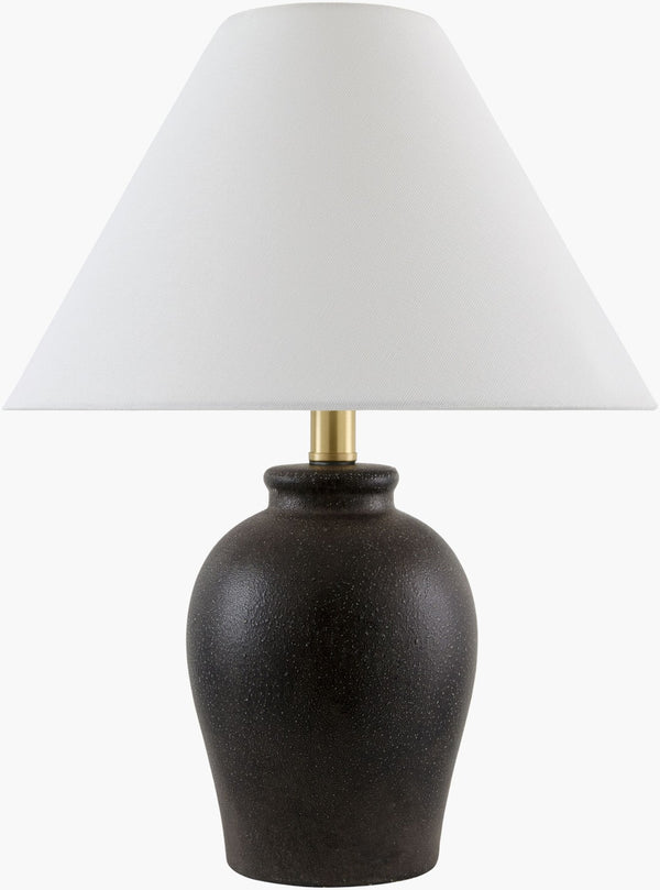 Livabliss Besson Ceramic Arts and Crafts Table Lamp with Linen Shade for Bedroom Ambiance BSS-024