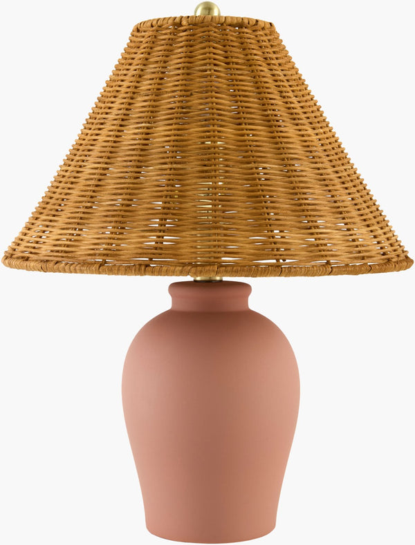 Livabliss Besson Artisan Ceramic Table Lamp with Linen Rattan Shade for Warm Ambient Glow BSS-029