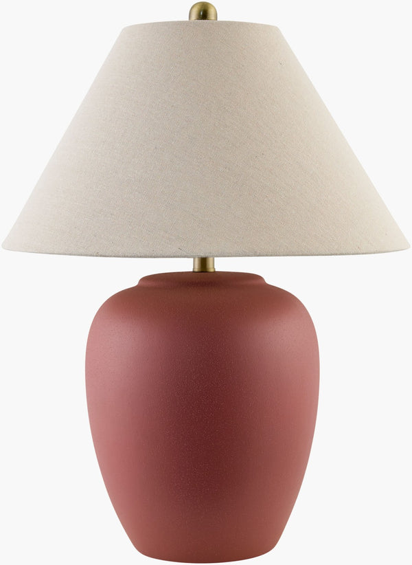 Livabliss Bastille Ceramic Accent Lamp with Linen Shade Artisan Cottage Style for Bedroom or Living Room BST-005