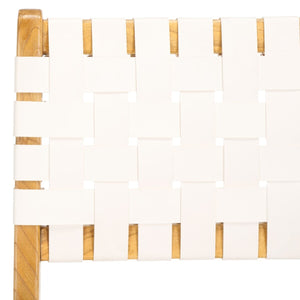 Safavieh Adah Leather Bar Stool White / Natural BST1014E