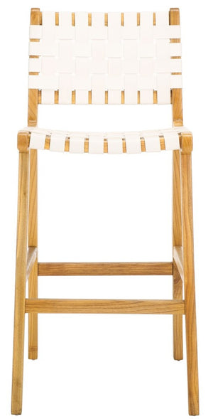 Safavieh Adah Leather Bar Stool White / Natural BST1014E