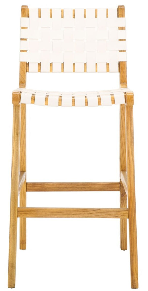 Safavieh Adah Leather Bar Stool White / Natural BST1014E