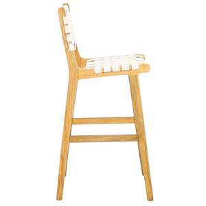 Safavieh Adah Leather Bar Stool White / Natural BST1014E