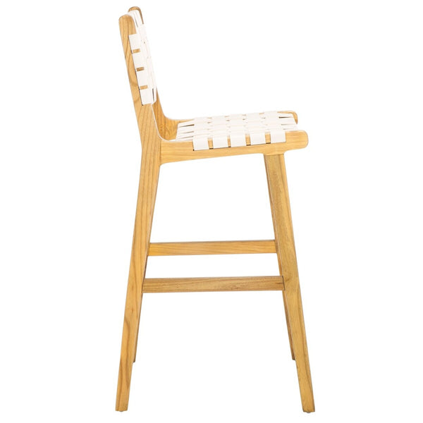 Safavieh Adah Leather Bar Stool White / Natural BST1014E