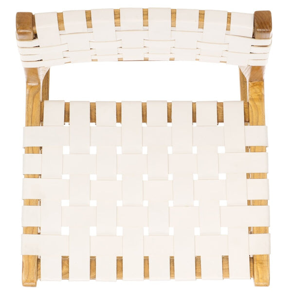 Safavieh Adah Leather Bar Stool White / Natural BST1014E