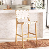 Safavieh Adah Leather Counter Stool White / Natural BST1015E