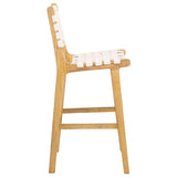 Safavieh Adah Leather Counter Stool White / Natural BST1015E