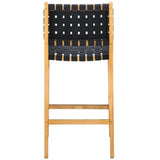 Safavieh Adah Leather Counter Stool Black / Natural BST1015F