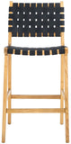 Safavieh Adah Leather Counter Stool Black / Natural BST1015F