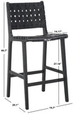 Safavieh Adah Leather Counter Stool Black BST1015G