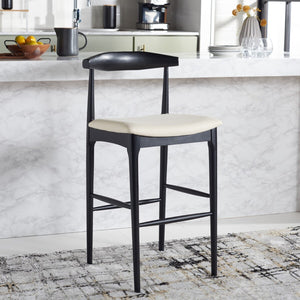 Safavieh Lionel Retro Bar Stool XII23 Black / Cream Wood BST1503A