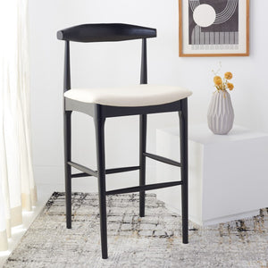 Safavieh Lionel Retro Bar Stool XII23 Black / Cream Wood BST1503A