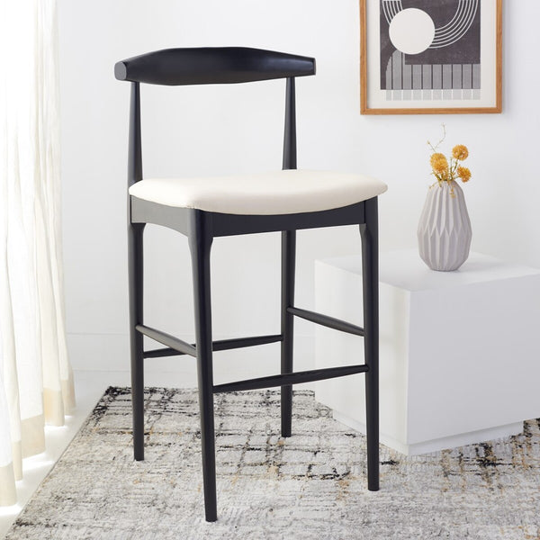 Safavieh Lionel Retro Bar Stool XII23 Black / Cream Wood BST1503A
