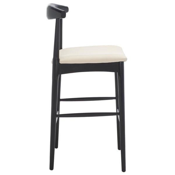 Safavieh Lionel Retro Bar Stool XII23 Black / Cream Wood BST1503A
