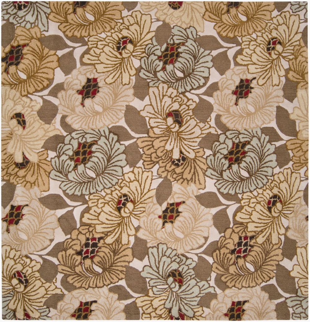 Surya Bombay Bst-512 8' X 8' Hand Tufted Nz Wool Rug - Modern Decor With Medium Pile & Limited Warranty Wheat Nz Wool Bst512-8sq