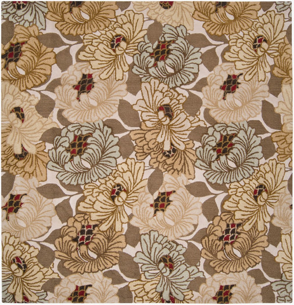 Surya Bombay Bst-512 8' X 8' Hand Tufted Nz Wool Rug - Modern Decor With Medium Pile & Limited Warranty Wheat Nz Wool Bst512-8sq