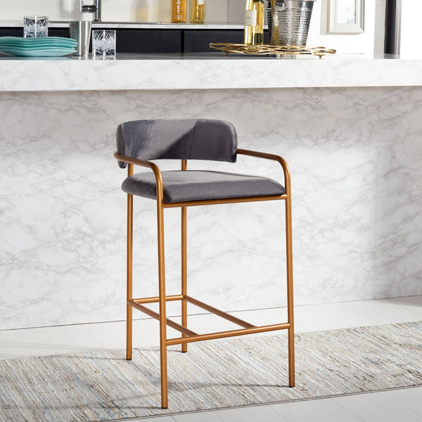 Safavieh Camille Counter Stool Dark Grey/Gold BST6200C