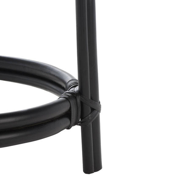 Safavieh Yuta Rattan Counter Stool W/ Cushion XII23 Black / White Rattan BST6504B