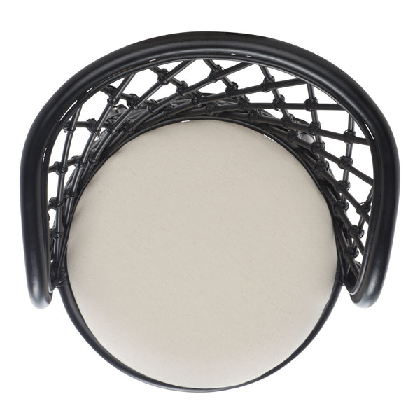 Safavieh Yuta Rattan Counter Stool W/ Cushion XII23 Black / White Rattan BST6504B