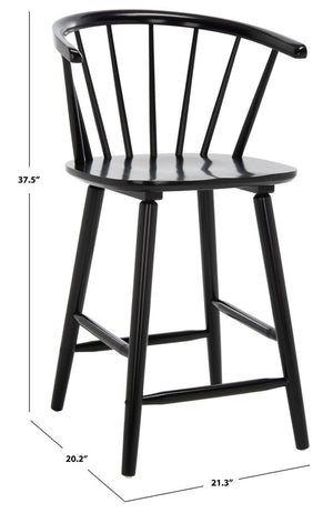 Safavieh Blanchard Counter Stool - Set of 2 XII23 Black Wood BST8506A-SET2