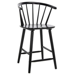 Safavieh Blanchard Counter Stool - Set of 2 XII23 Black Wood BST8506A-SET2