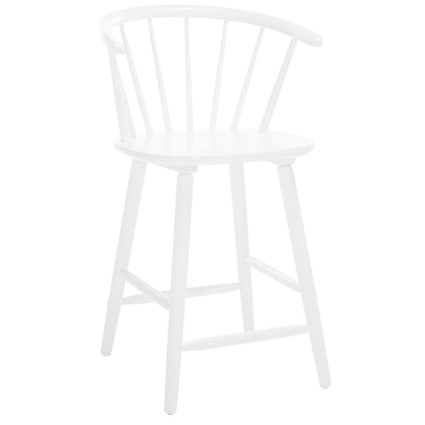 Safavieh Blanchard Counter Stool - Set of 2 XII23 White Wood BST8506B-SET2