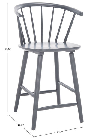 Safavieh Blanchard Counter Stool - Set of 2 XII23 Grey Wood BST8506C-SET2