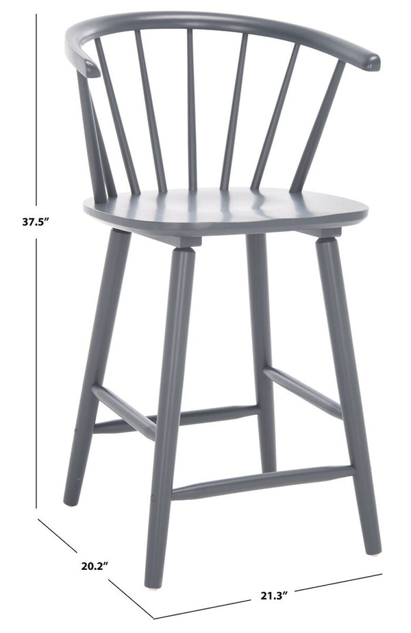 Safavieh Blanchard Counter Stool - Set of 2 XII23 Grey Wood BST8506C-SET2